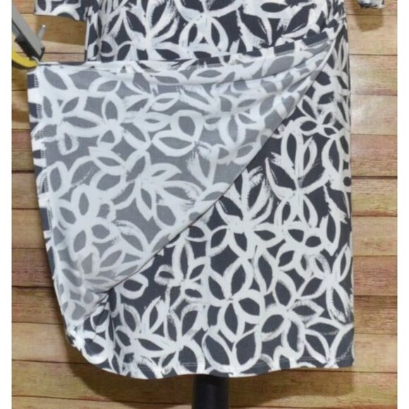 Lauren Ralph Lauren Women's Size 10 Faux Wrap Sheath Dress Stretch Rushed Gray - Picture 5 of 12